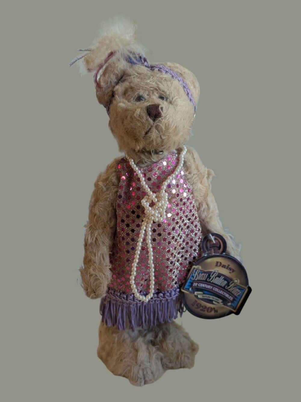 BOGO Vintage 1999 Brass Button Bears “Daisy” 20th Century 1920s Collection Plush